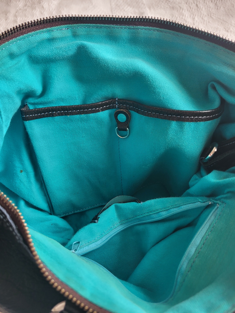 Gabs Black Leather Convertible Tote with Teal Accents - Women Bags - Picture 9 of 14